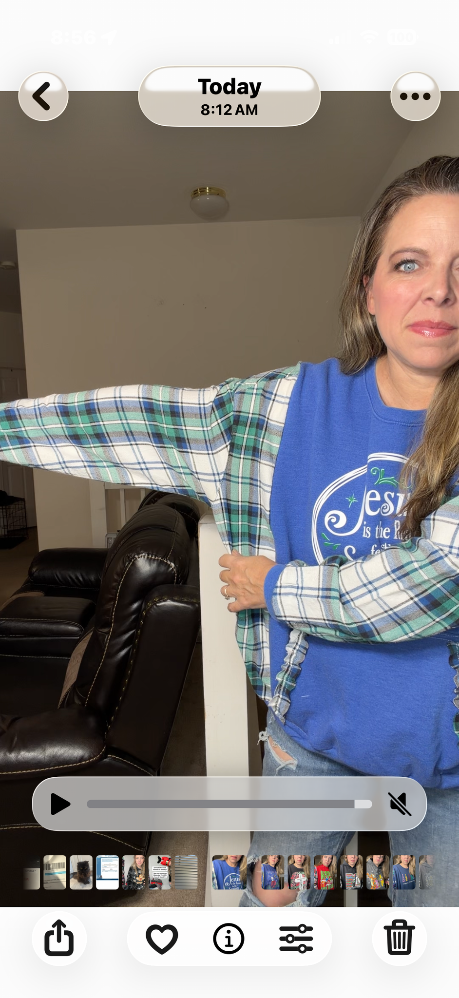 Upcycled Jesus - women's XL - midweight sweatshirt with flannel sleeves