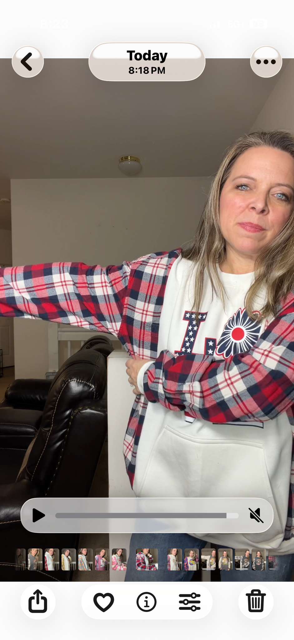 Upcycled Love Flag - women's 2X midweight sweatshirt with flannel sleeves