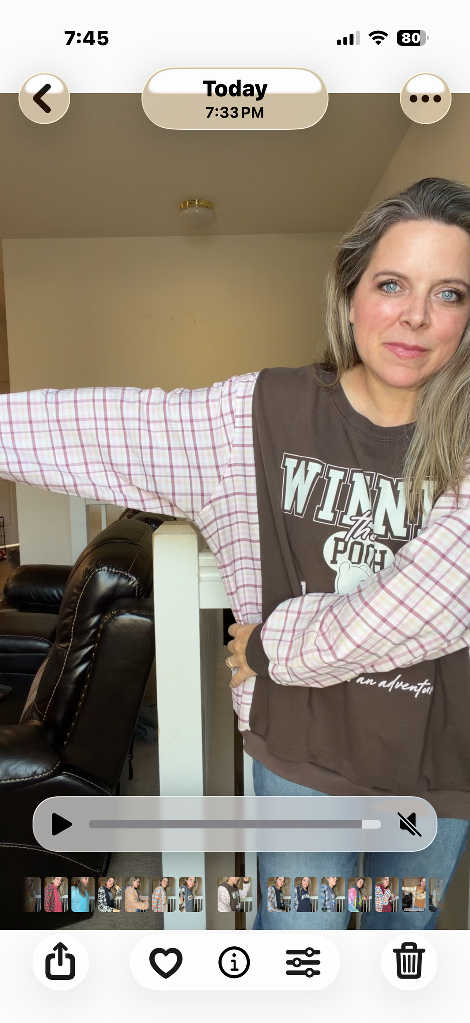 Upcycled Pooh brown - women's 2X French Terry Sweatshirt with flannel sleeves