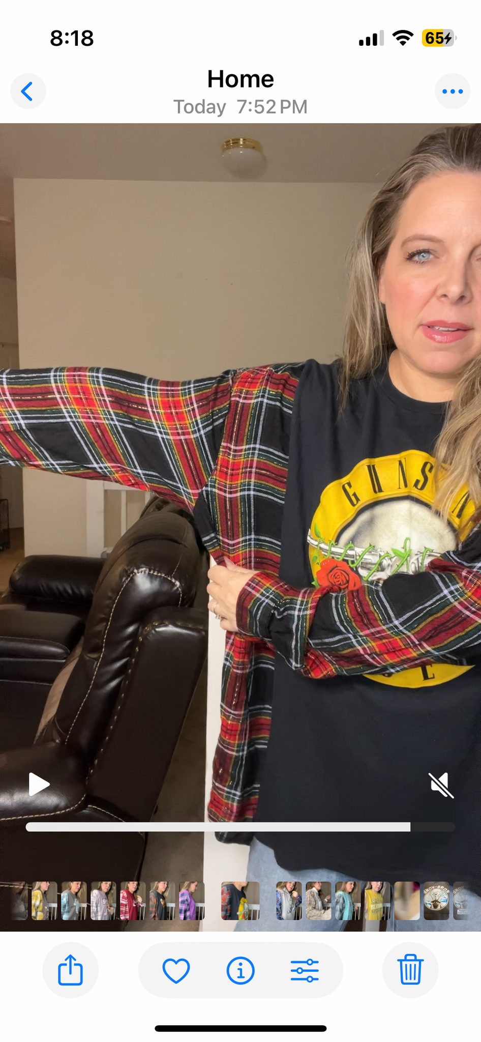 Upcycled Guns n Roses – women’s 3X T-shirt with flannel sleeves