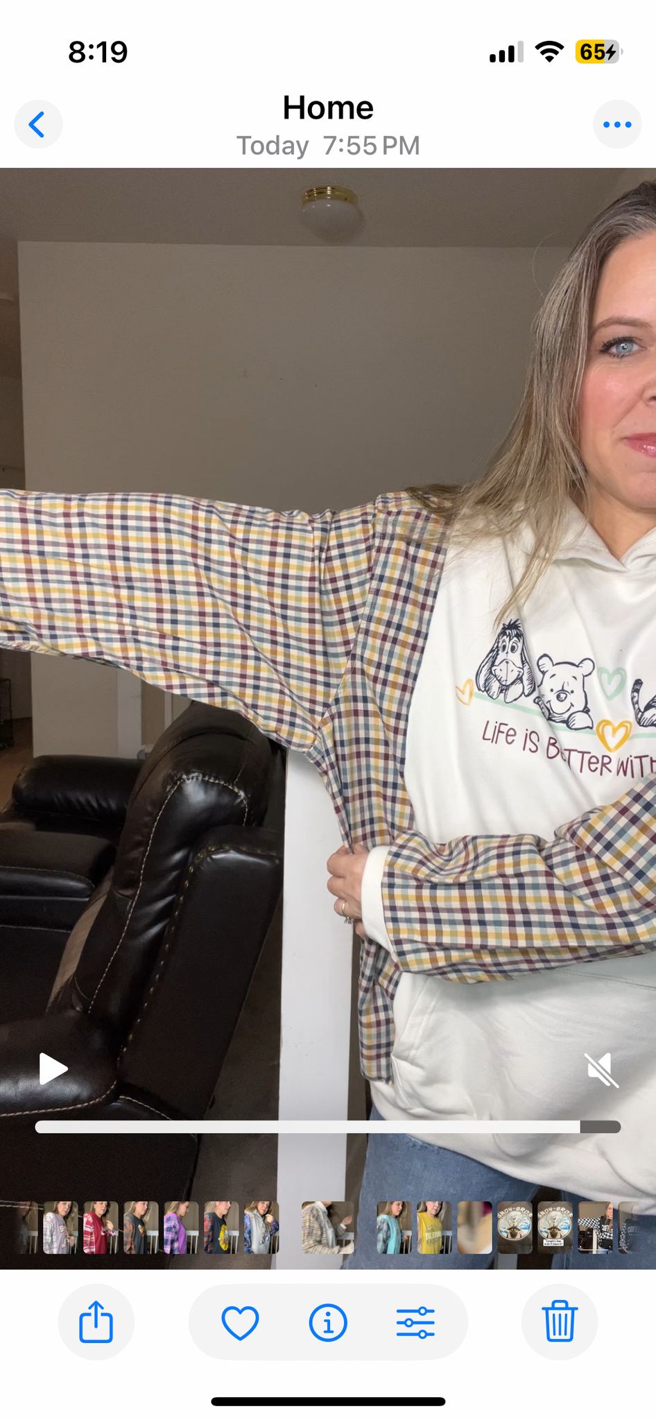 Upcycled Pooh and friends – women’s 3X fuzzy sweatshirt with flannel sleeves