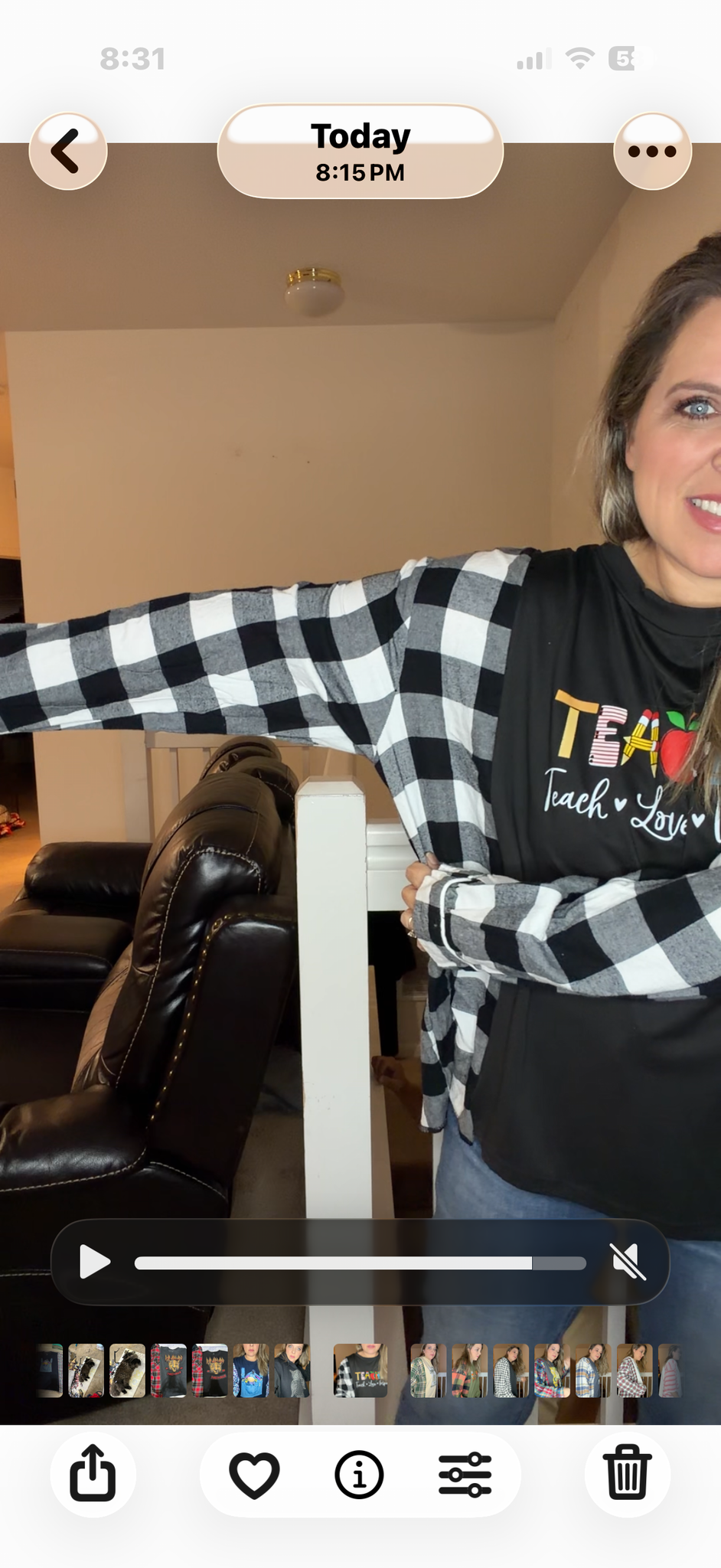 Upcycled Teacher - women's XL T-shirt with thin flannel sleeves