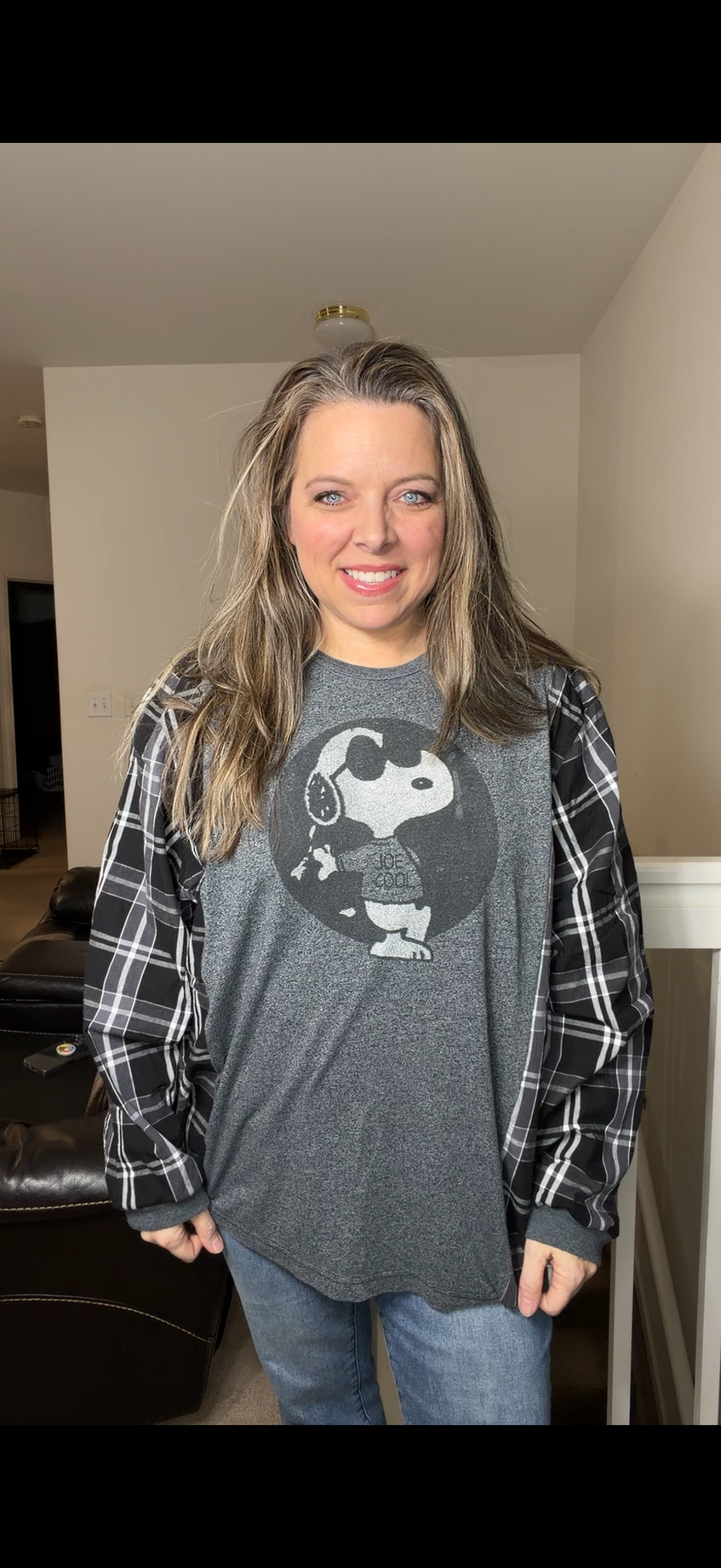 Upcycled Joe Cool - women's 2X – Tshirt with cotton sleeves