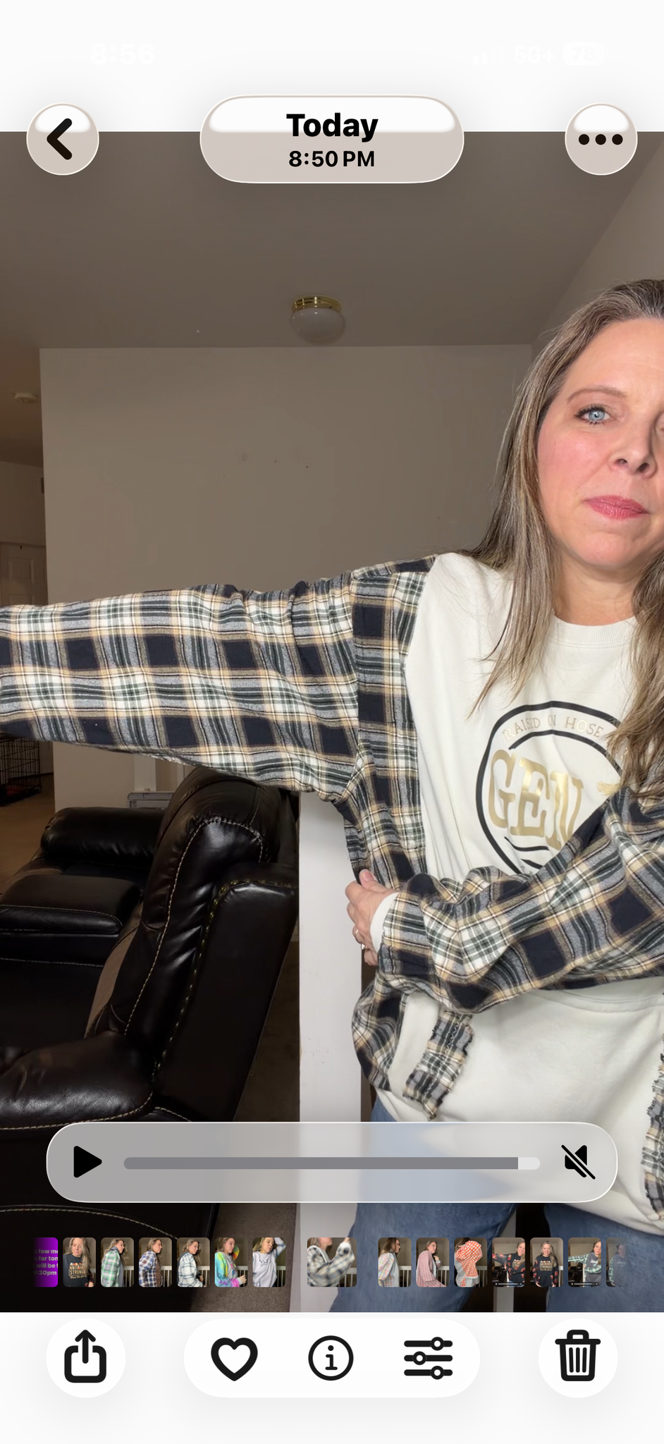 Upcycled Gen X - women's 3X midweight sweatshirt with flannel sleeves