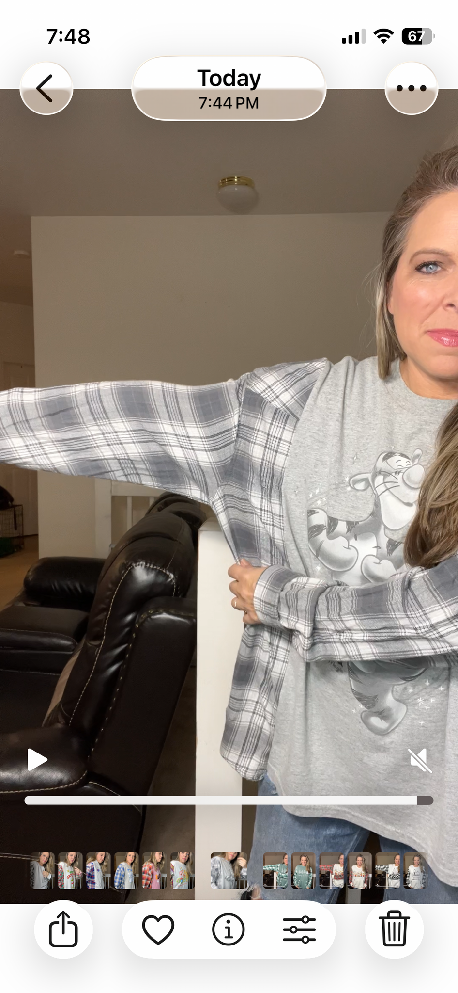 Upcycled Tigger - Women’s 2X T-shirt with flannel sleeves