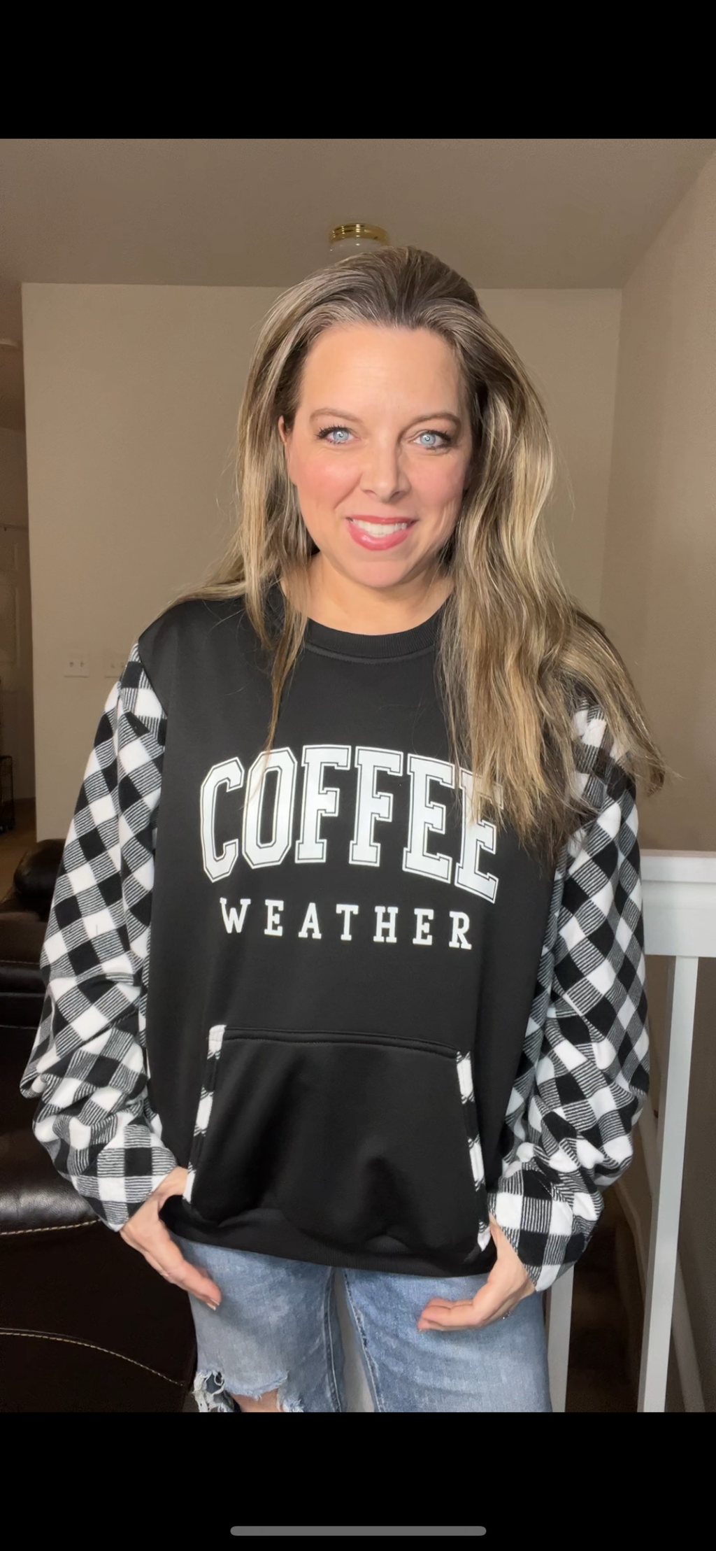 Upcycled Coffee – women’s 1X French terry sweatshirt with fuzzy sleeves