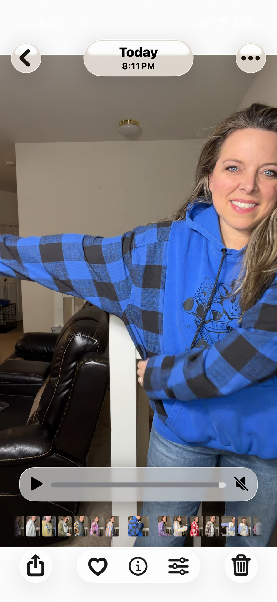 Upcycled Cow - women's large/XL midweight sweatshirt with flannel sleeves