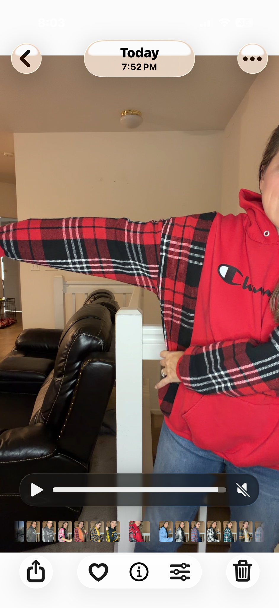 Upcycled Champion - women's medium/large midweight sweatshirt with thick flannel sleeves