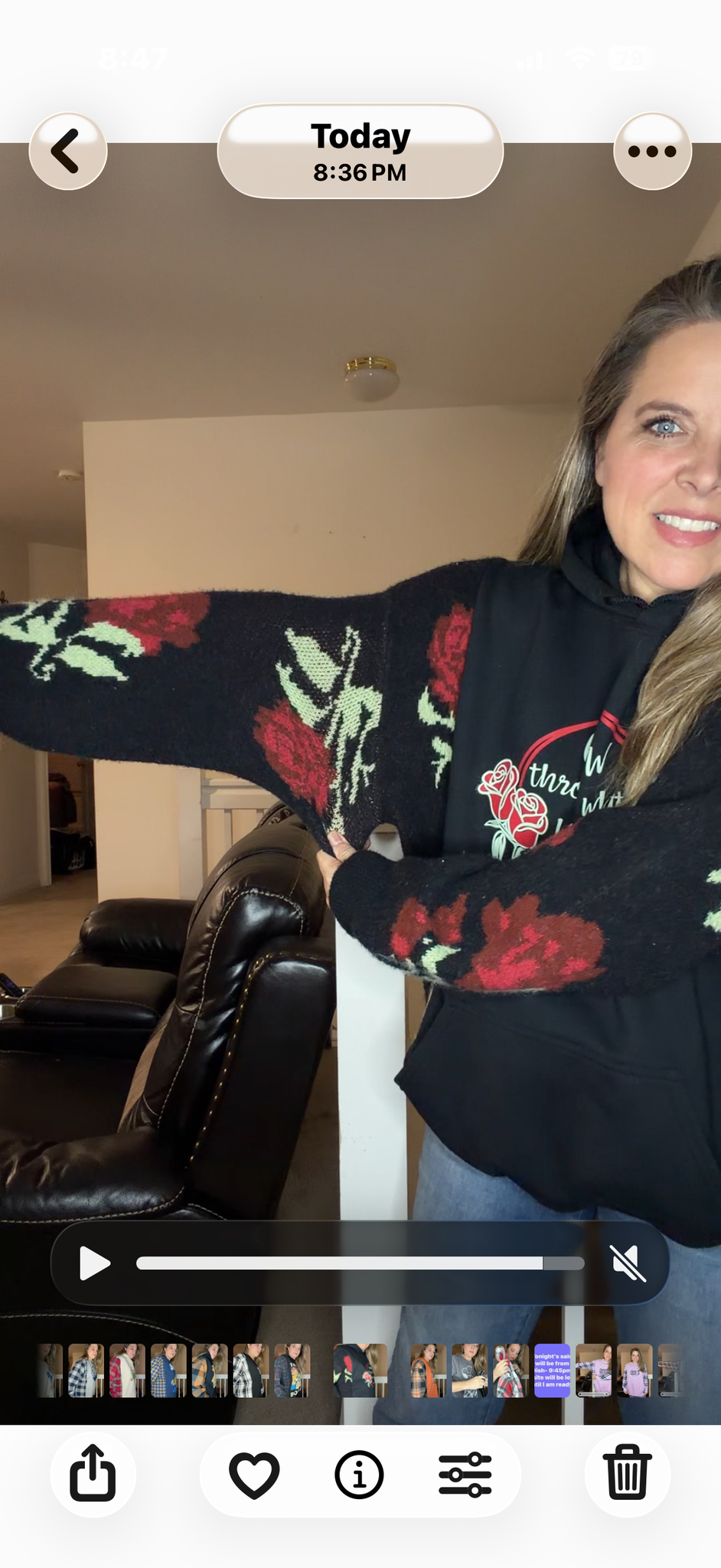 Upcycled Grow Through - women's 2X midweight sweatshirt with thick soft sweater sleeves