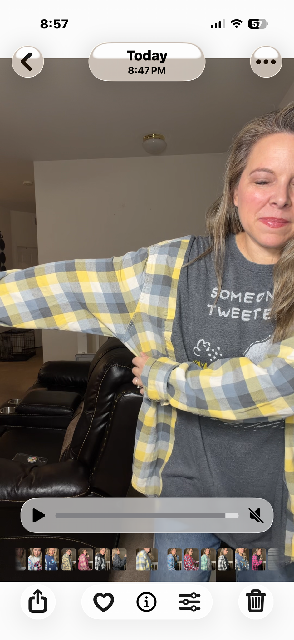 Upcycled Tweeted - women's 4X T-shirt with flannel sleeves