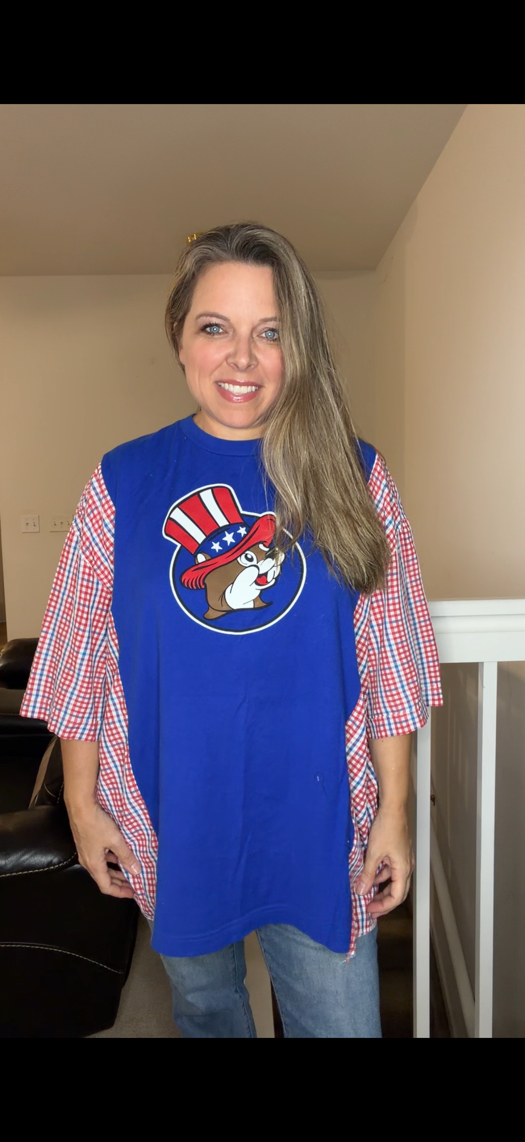 Upcycled Buccees USA - women's 4X T-shirt with short sleeves