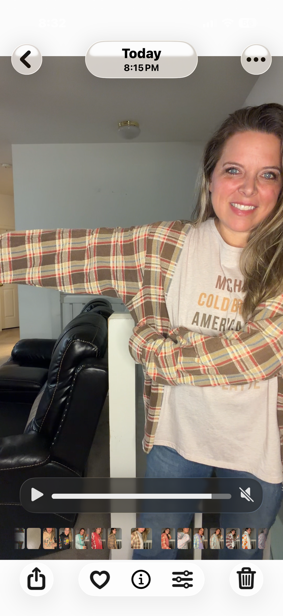 Upcycled Coffee - women's medium/large T-shirt with flannel sleeves