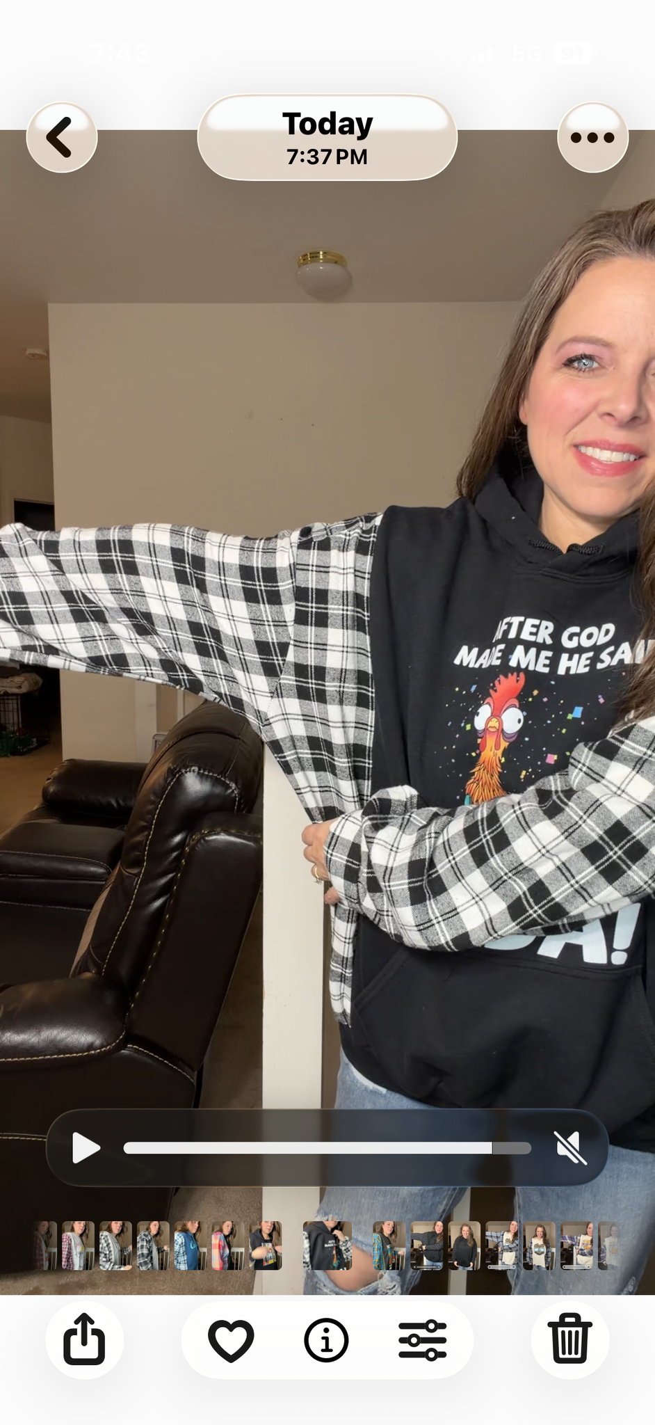 Upcycled Tada - women's 3X midweight sweatshirt with flannel sleeves ￼