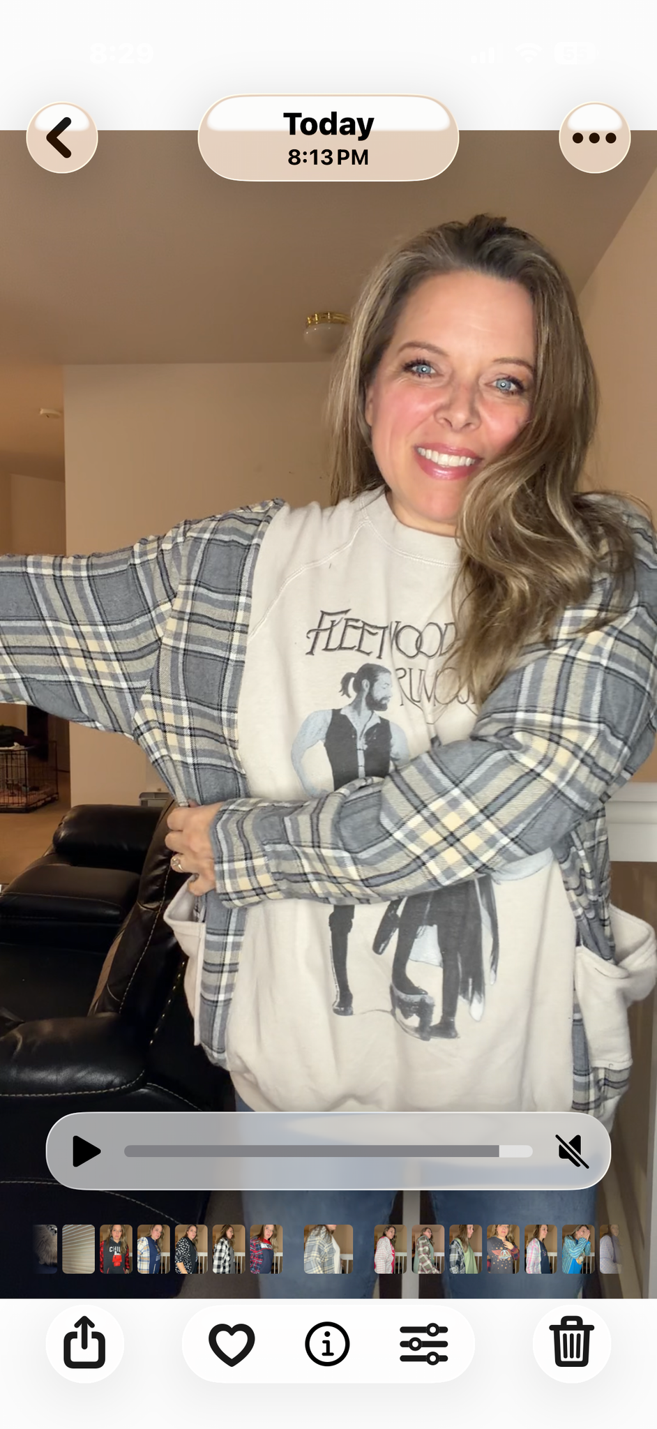Upcycled Fleetwood Mac - women's 1X/2X midweight Sweatshirt with flannel seeds