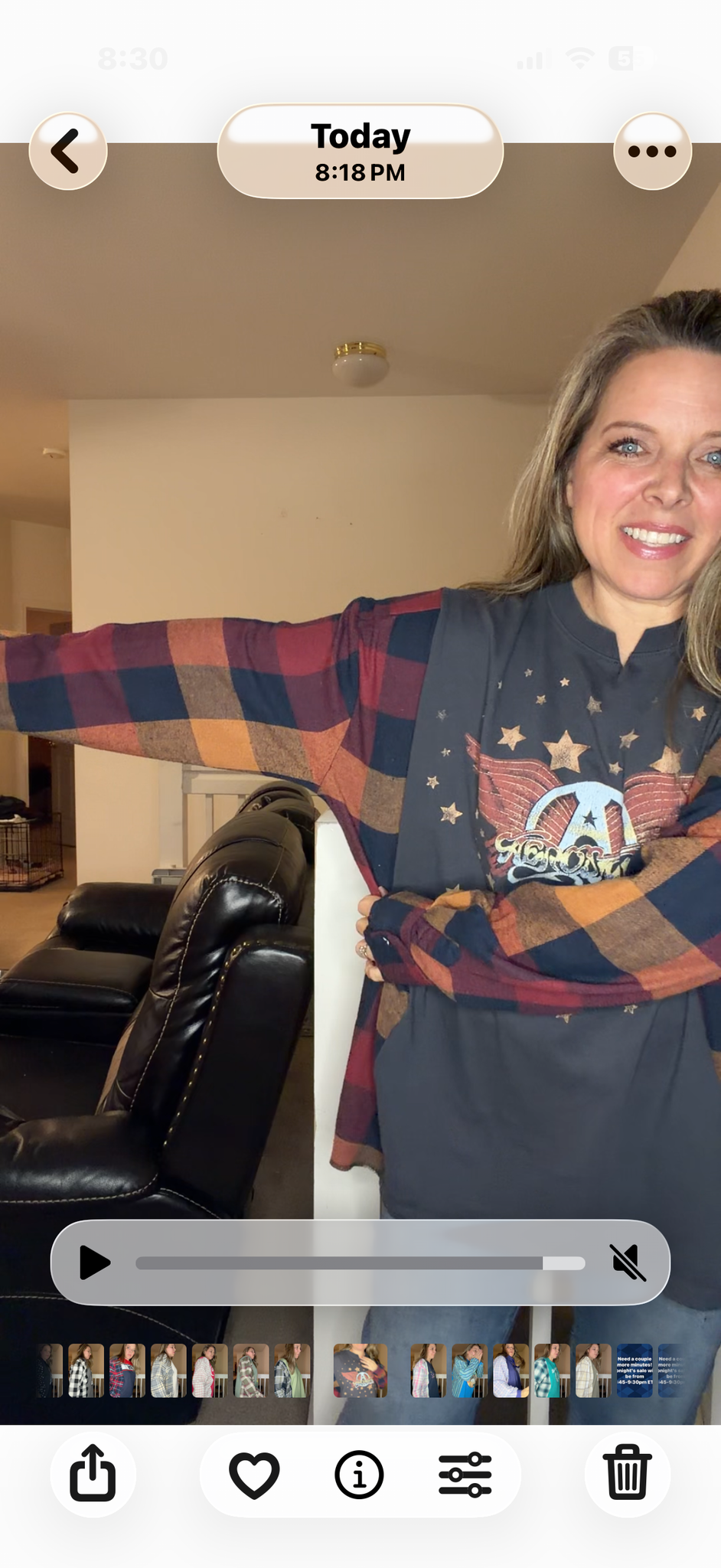 Upcycled Aerosmith - women's 2X T-shirt with flannel sleeves