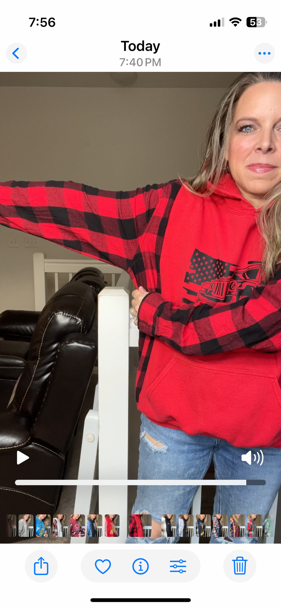 Upcycled Jeep - womans XL/1X midweight sweatshirt with flannel sleeves