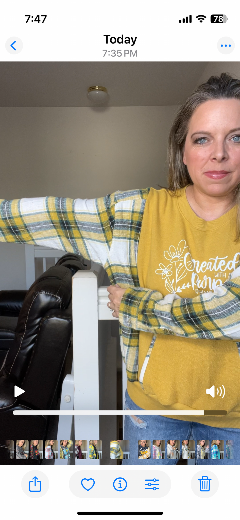 Upcycled Purpose – women’s medium/large French terry sweatshirt with flannel sleeves
