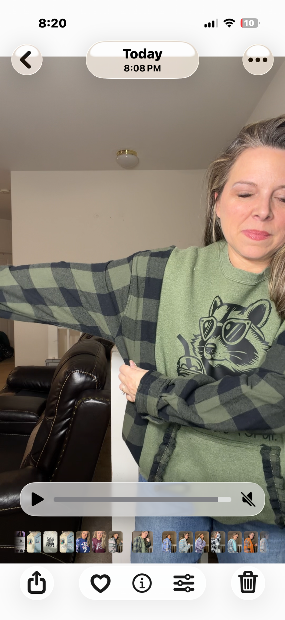 Upcycled Cute but Feral - women's XL midweight sweatshirt with flannel sleeves