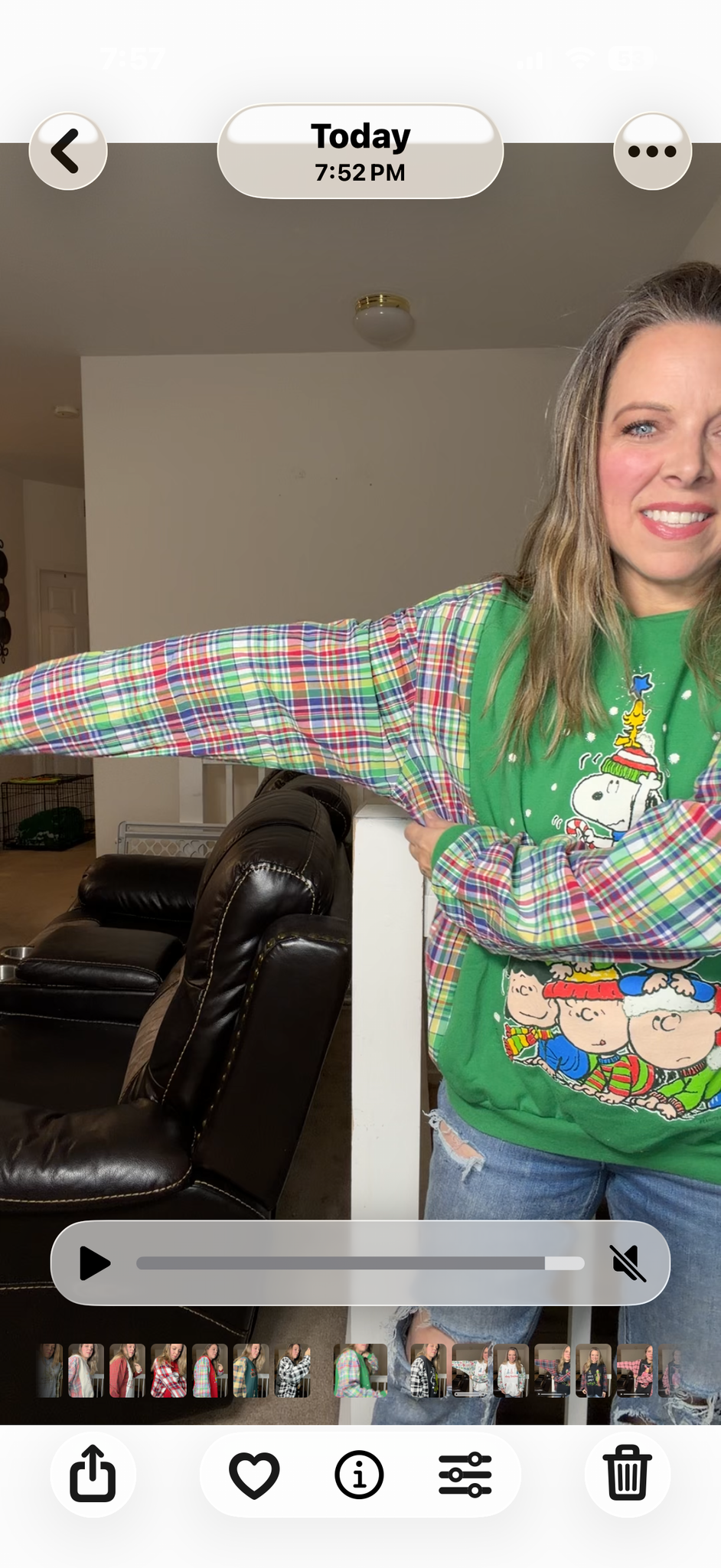 Upcycled peanuts – women's small/medium midweight sweatshirt with cotton sleeves