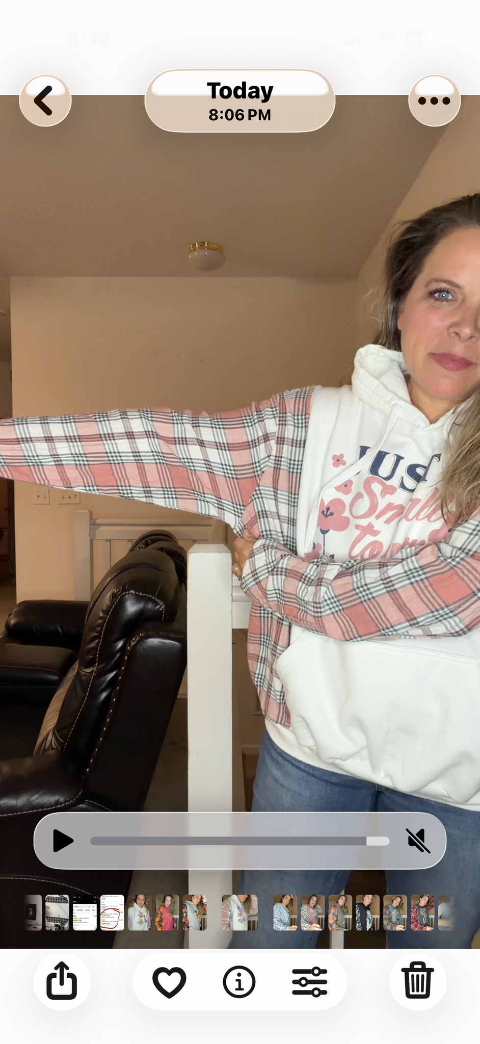 Upcycled Small Town - women's XL/1X midweight Sweatshirt with flannel sleeves