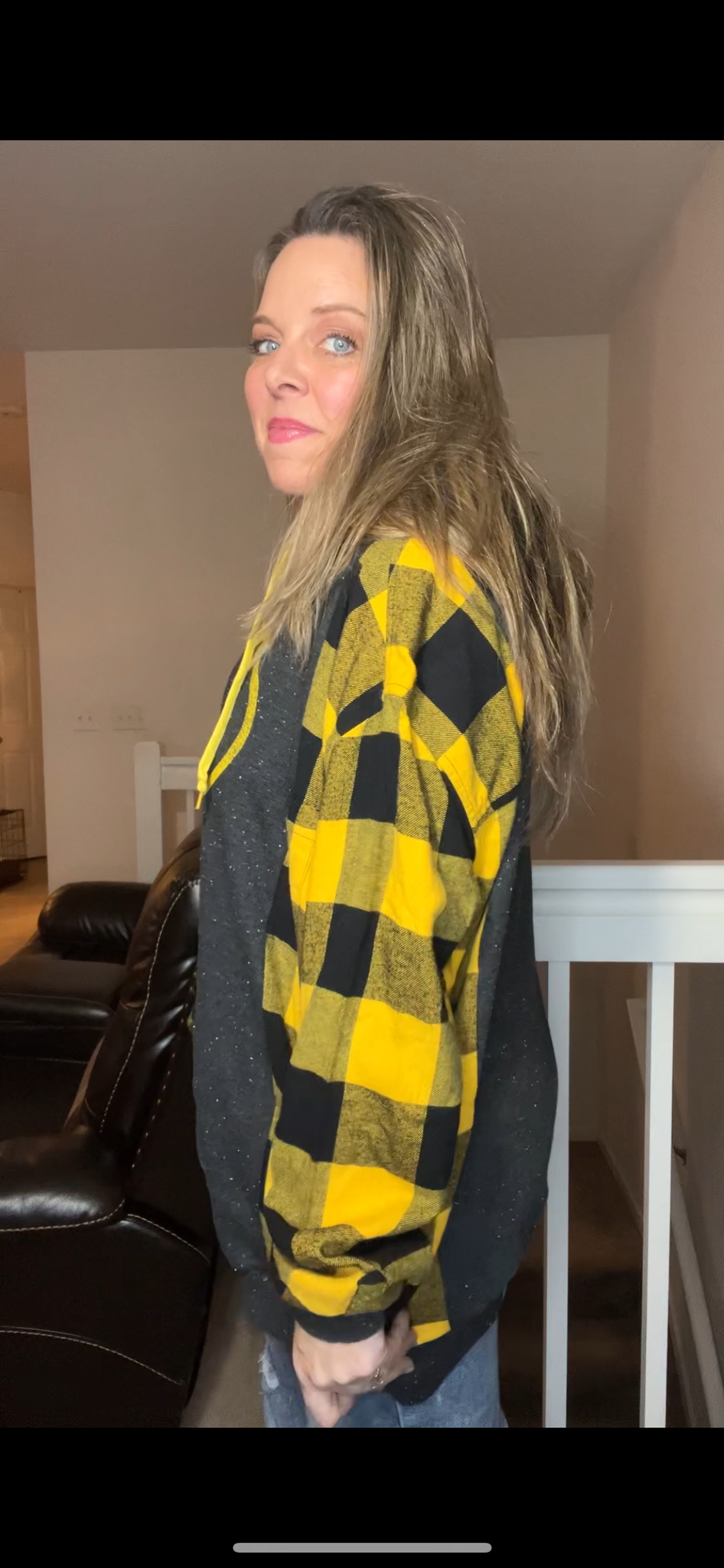 Upcycled Batman zip – women’s 2X – midweight sweatshirt with flannel sleeves￼