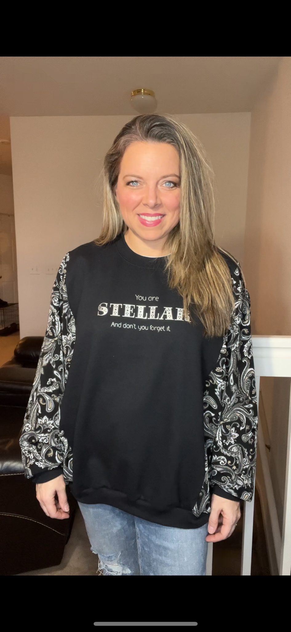 Upcycled Stellar – women’s 1X – midweight sweatshirt with silky jersey sleeves￼