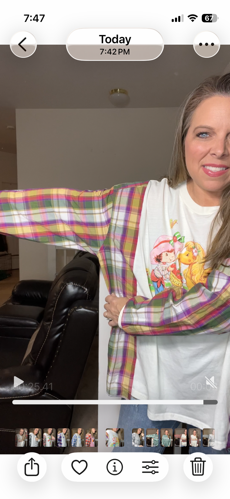 Upcycled Strawberry shortcake – women’s 2X T-shirt with cotton sleeves