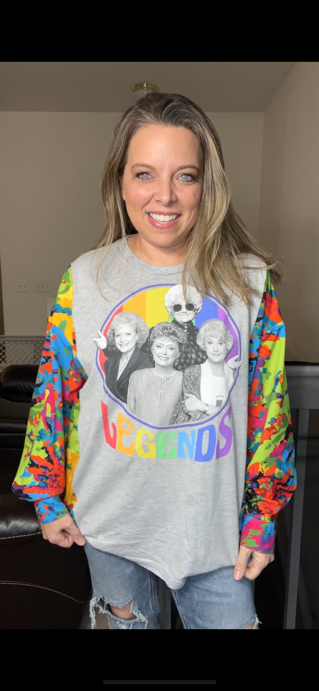 Upcycled Golden girls – women’s 2X T-shirt with stretchy sleeves