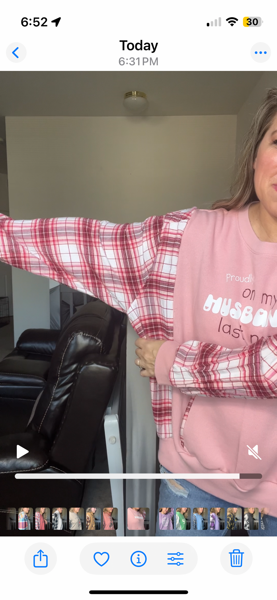 Upcycled Husbands nerve – women’s 2X midweight sweatshirt with flannel sleeves