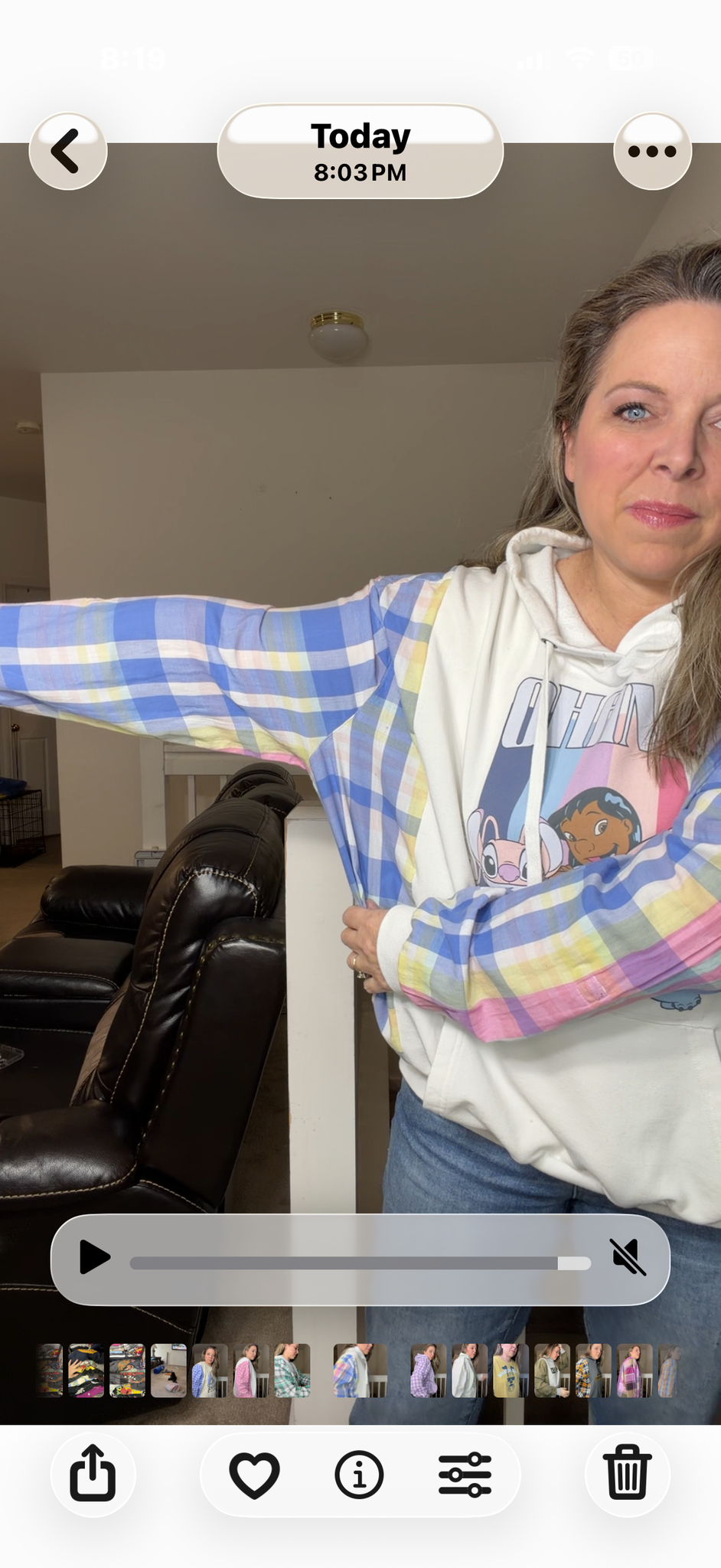 Upcycled Ohana - women's medium/large midweight sweatshirt with thin cotton sleeves