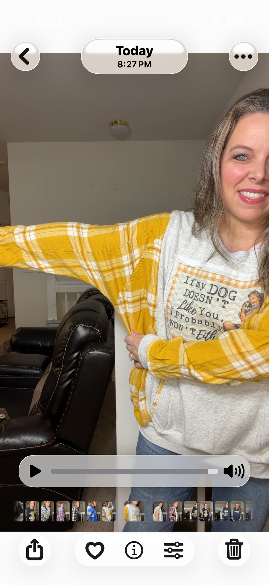 Upcycled Dog - women's 2X midweight sweatshirt with thin flannel sleeves