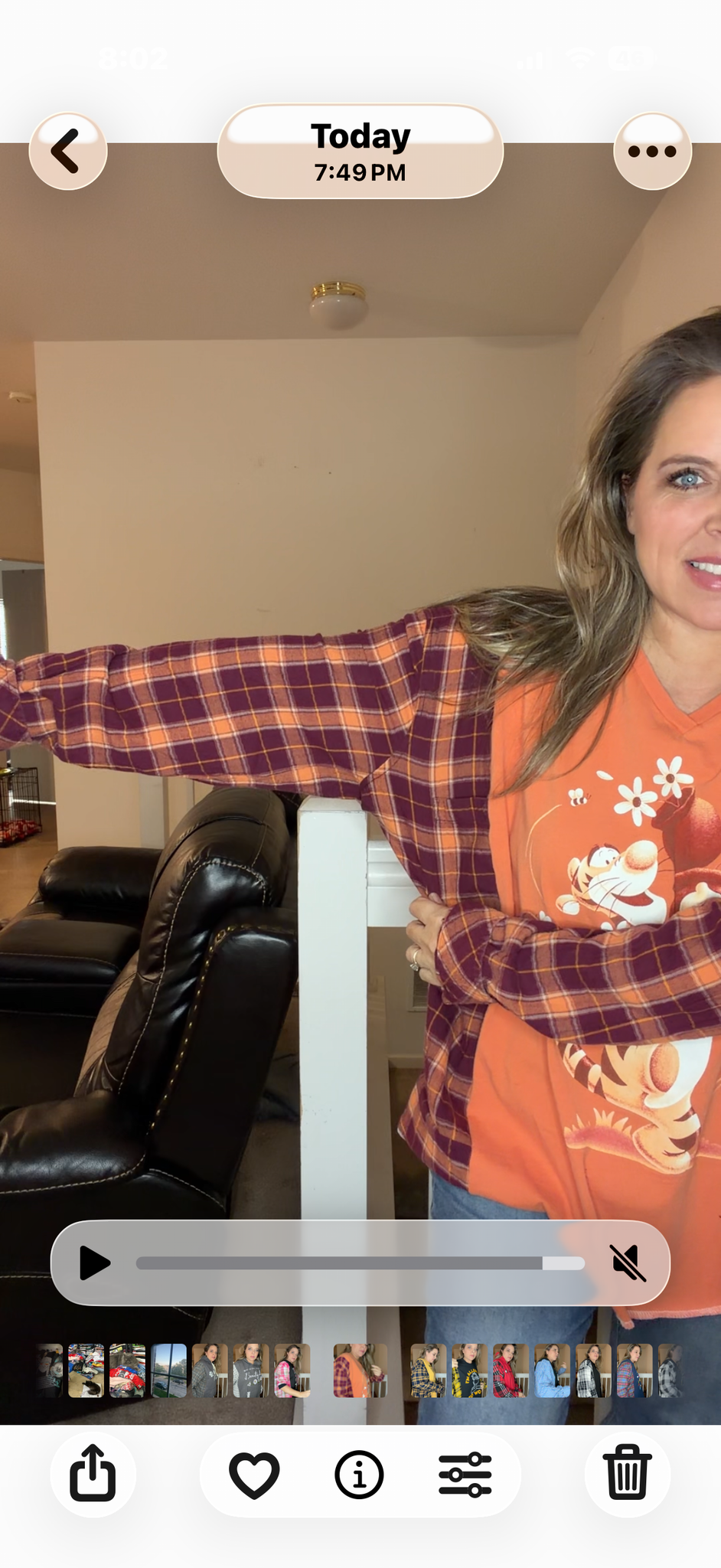 Upcycled Tigger - women's 2X T-shirt with flannel sleeves