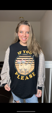 Upcycled Siamese – women’s 4X/5X T-shirt with cotton dress sleeves