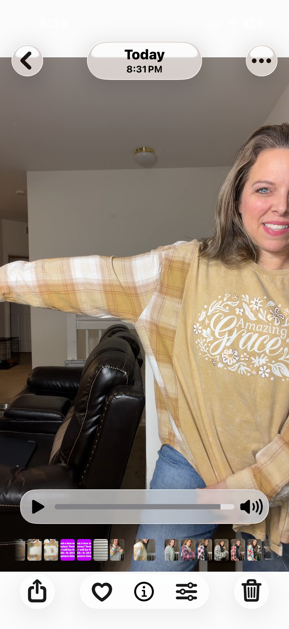 Upcycled Amazing Grace - women's 2X T-shirt with flannel sleeves