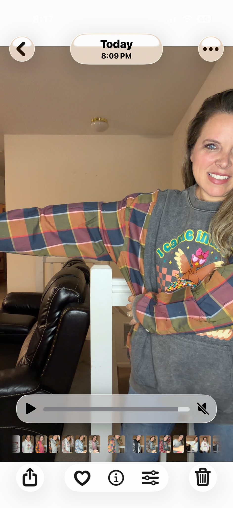 Upcycled Butterball - women's 2X/3X midweight Sweatshirt with thin flannel sleeves