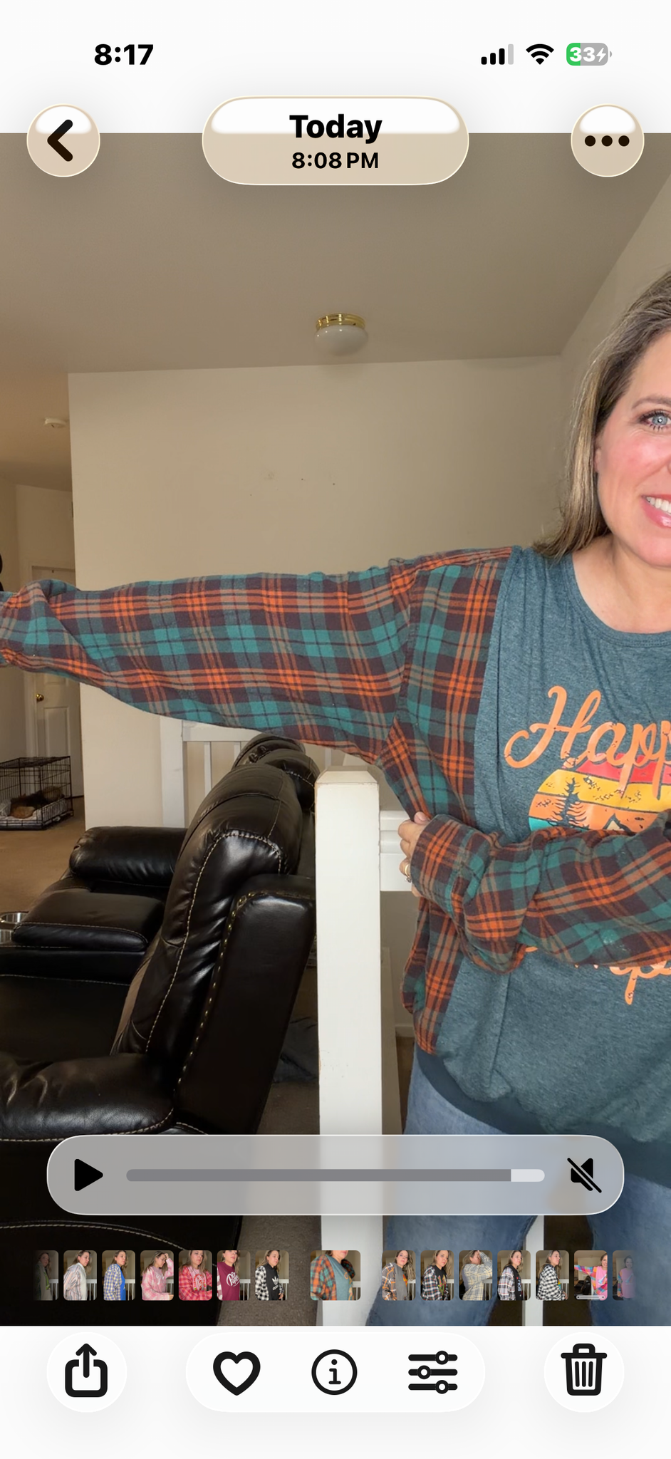 Upcycled Camper - women's 2X T-shirt with flannel sleeves