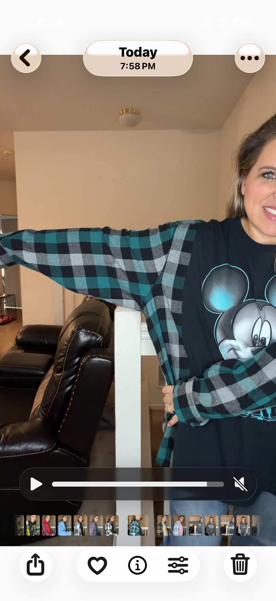 Upcycled Mickey - women's 2X/3X T-shirt with flannel sleeves