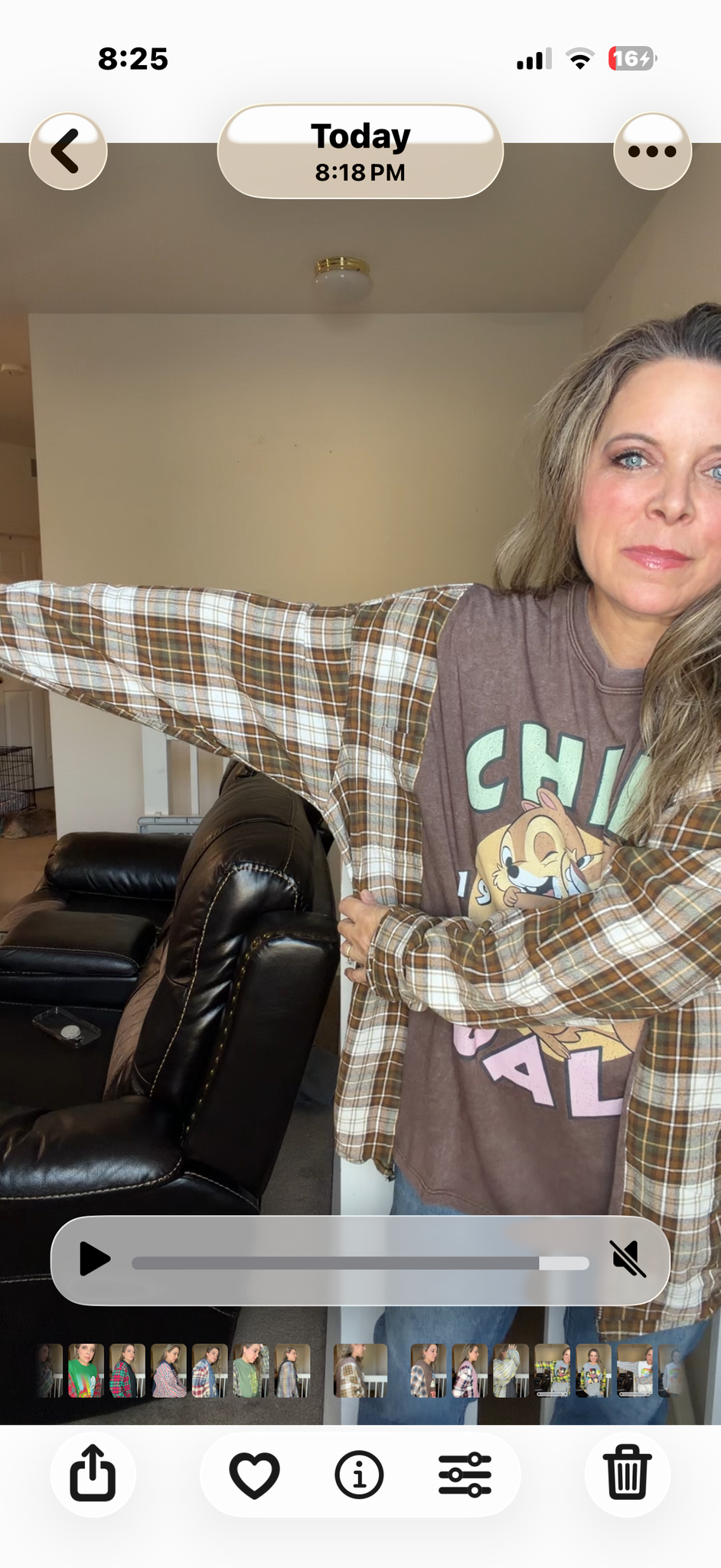 Upcycled Chip n Dale - women's 3X T-shirt with flannel sleeves