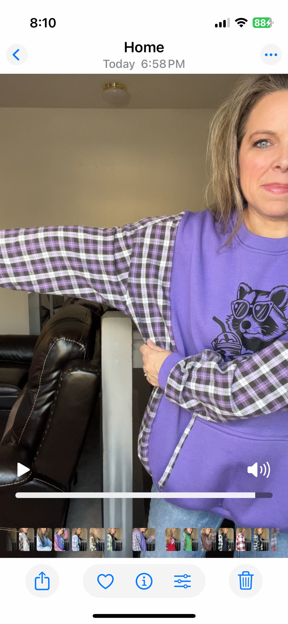 Upcycled Cute but Feral – women’s 2X/3X midweight sweatshirt with flannel sleeves