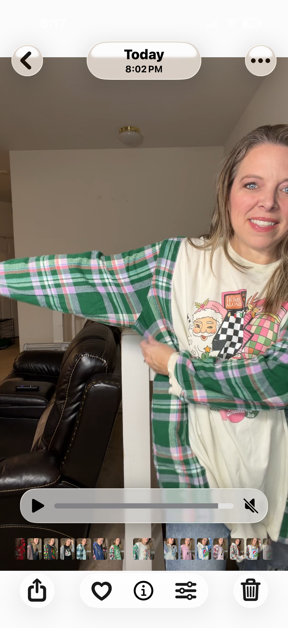 Upcycled Disco Santa - women's 3X T-shirt with flannel sleeves