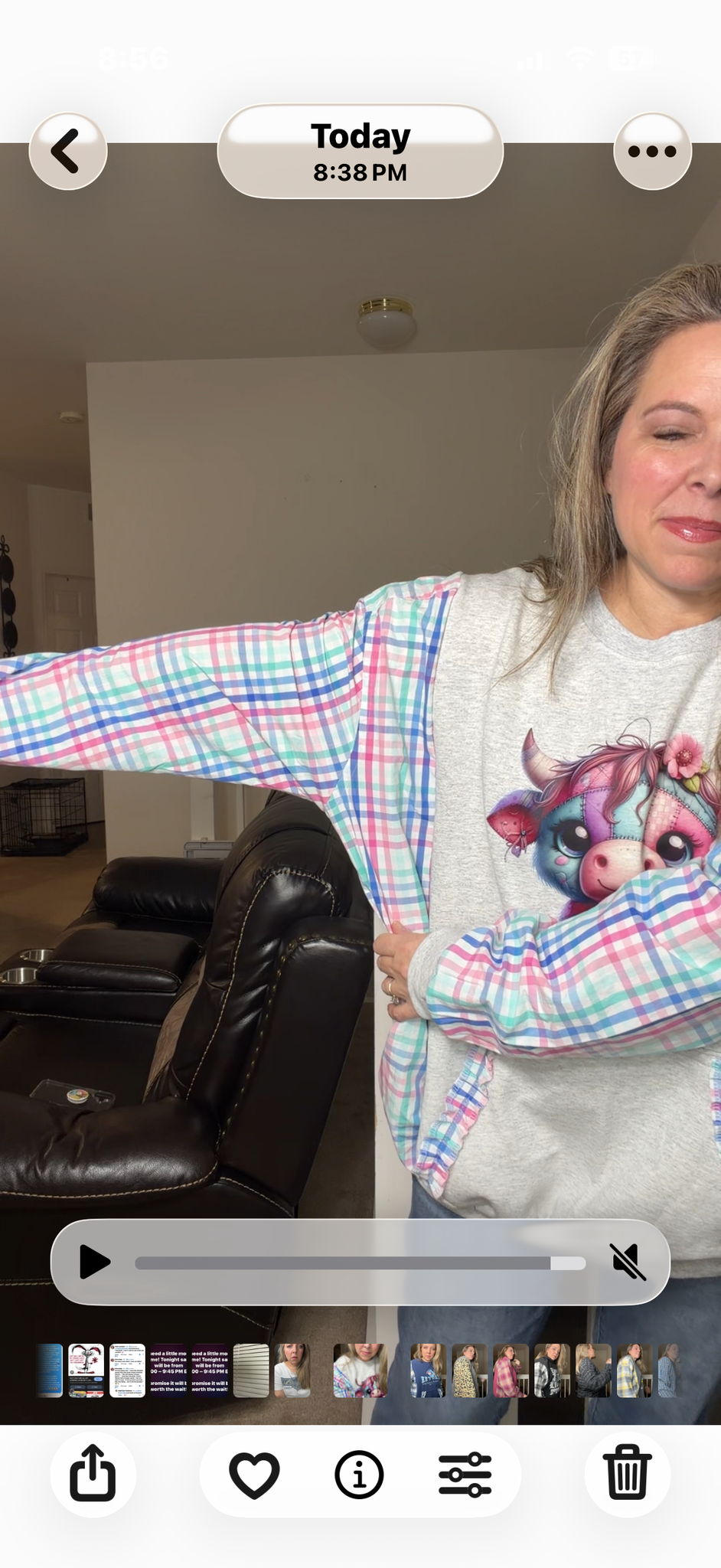 Upcycled Patchwork Cow - women's 3X midweight sweatshirt with cotton sleeves