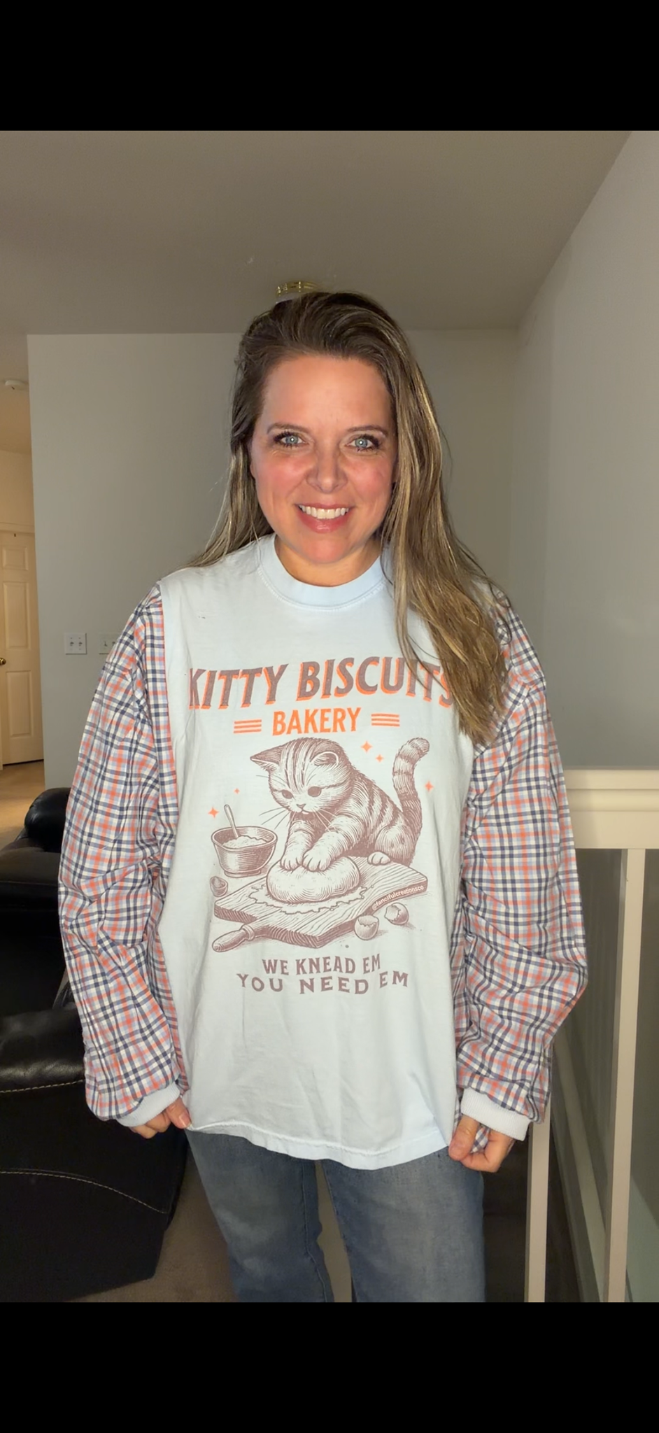 Upcycled Biscuits - women's 2X T-shirt with cotton sleeves