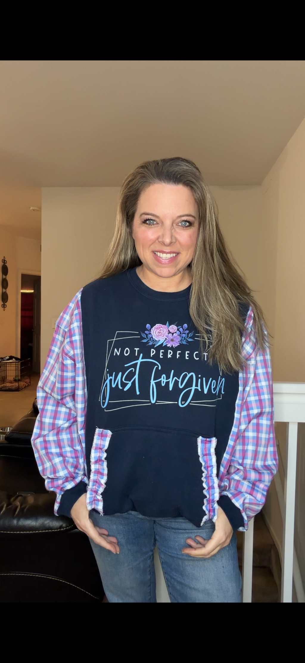 Upcycled Not Perfect - women's medium midweight sweatshirt with cotton sleeves