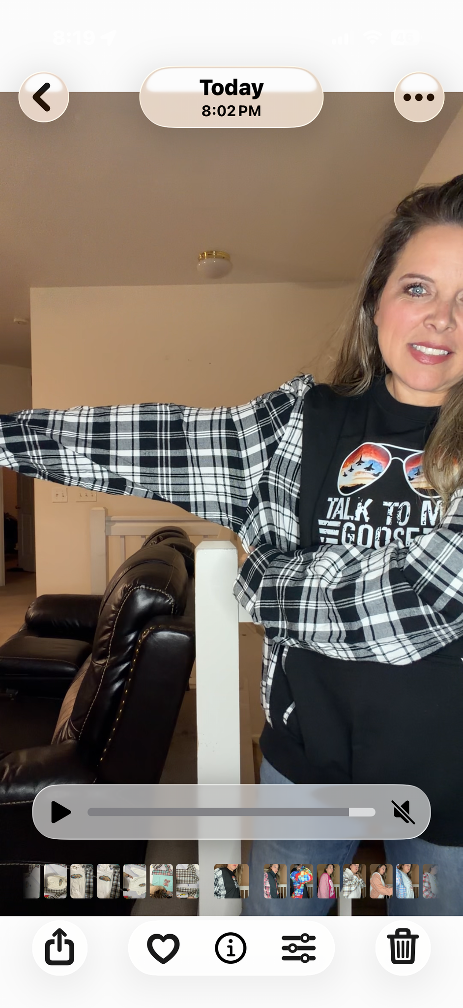 Upcycled Talk Goose - women's 3X midweight sweatshirt with flannel sleeves