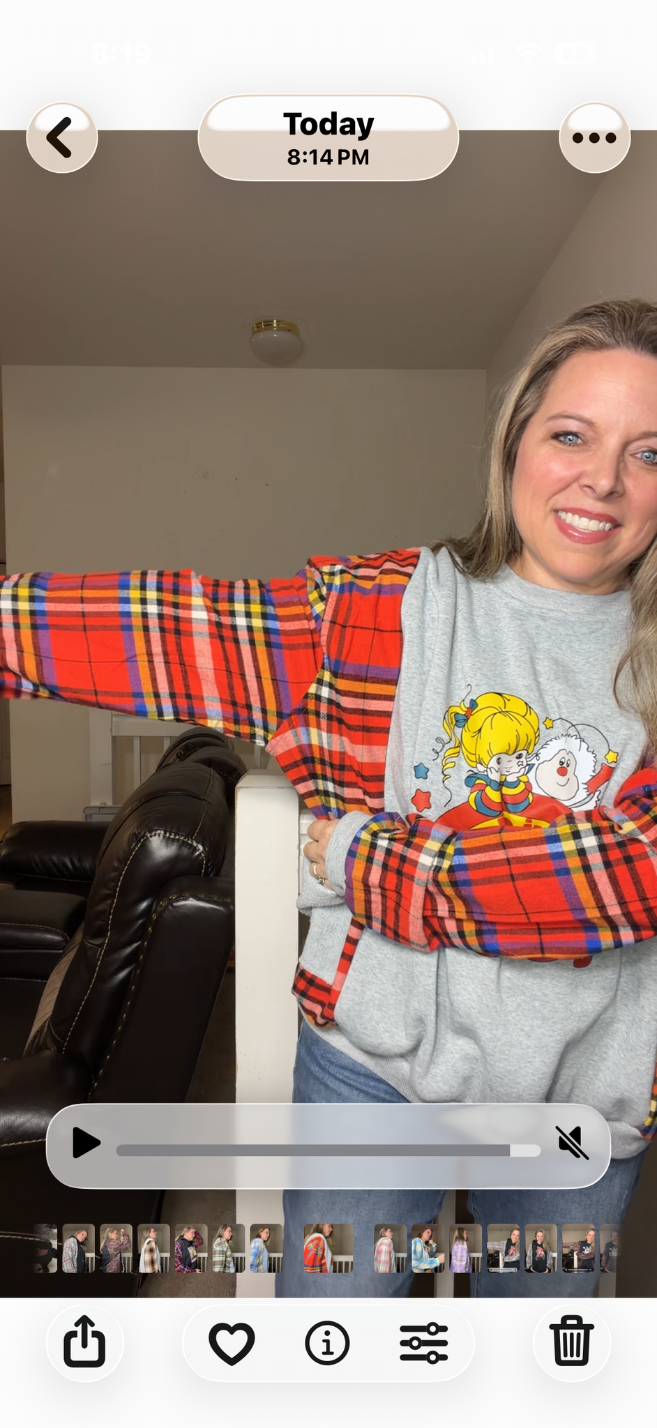 Upcycled 80's - women's 2X midweight sweatshirt with flannel sleeves