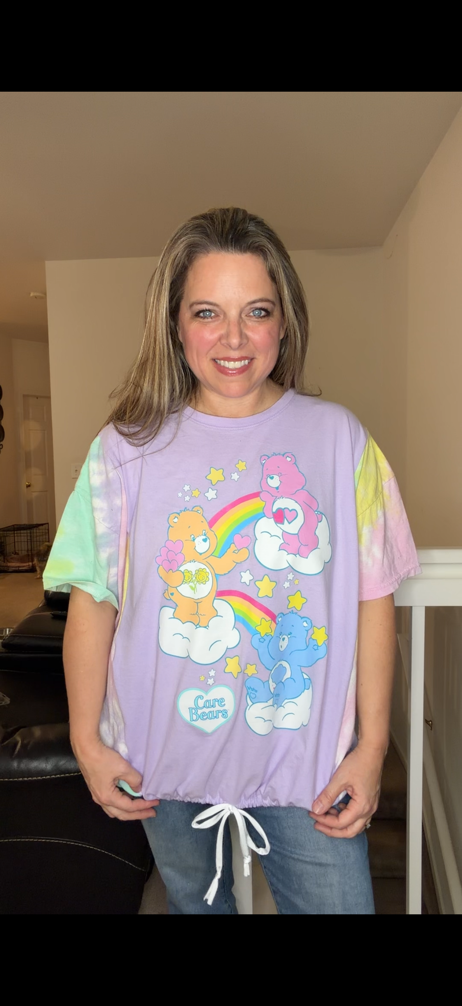 Upcycled Carebear - women's 2X T-shirt with T-shirt sleeves