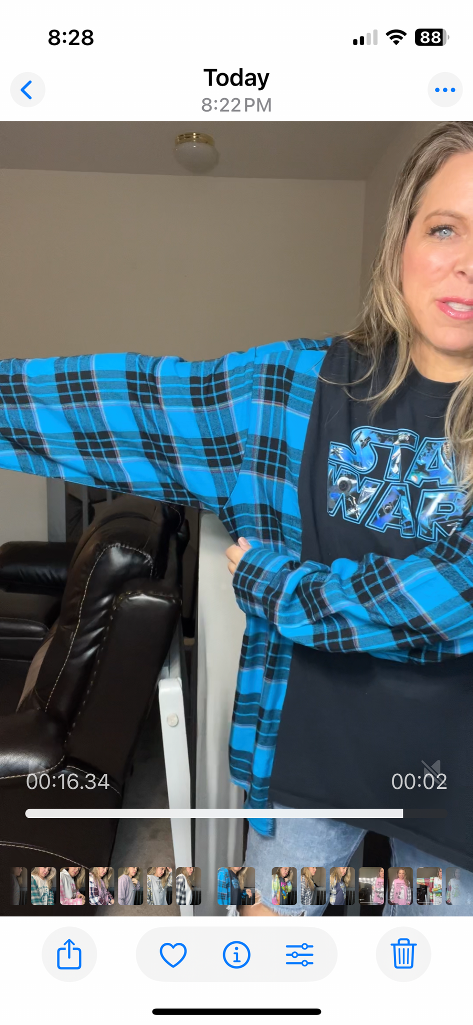 Upcycled Star Wars - women's 2X T-shirt with flannel sleeves