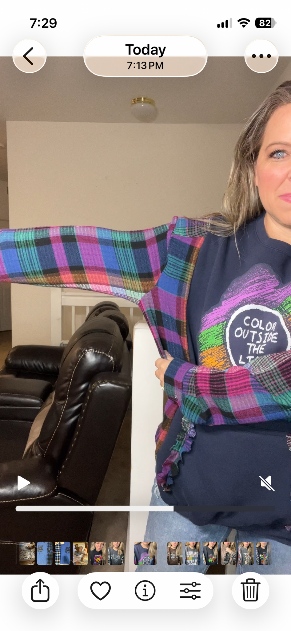 Upcycled Color – women’s 3X midweight sweatshirt with flannel sleeves