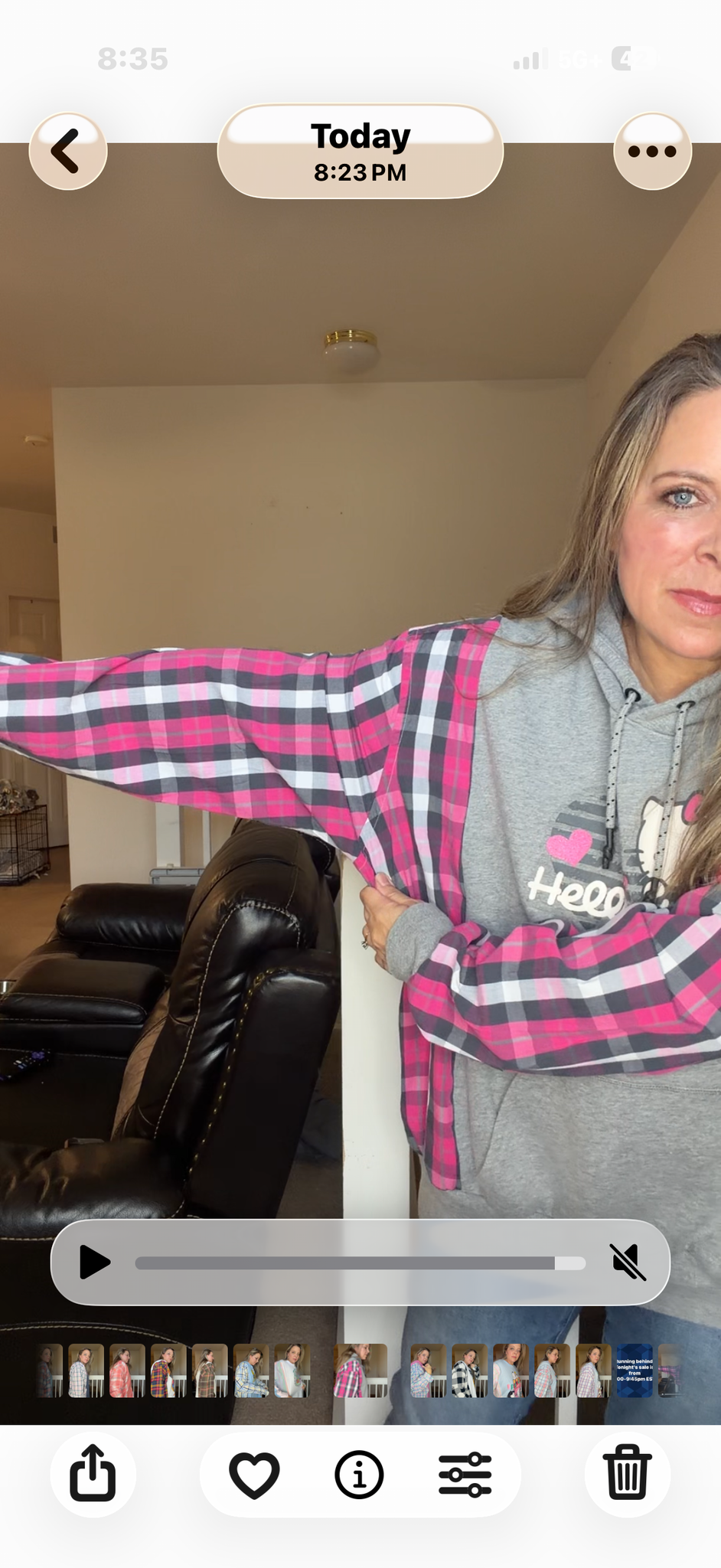 Upcycled Hello Kitty - women's XL/1X midweight Sweatshirt with cotton sleeves