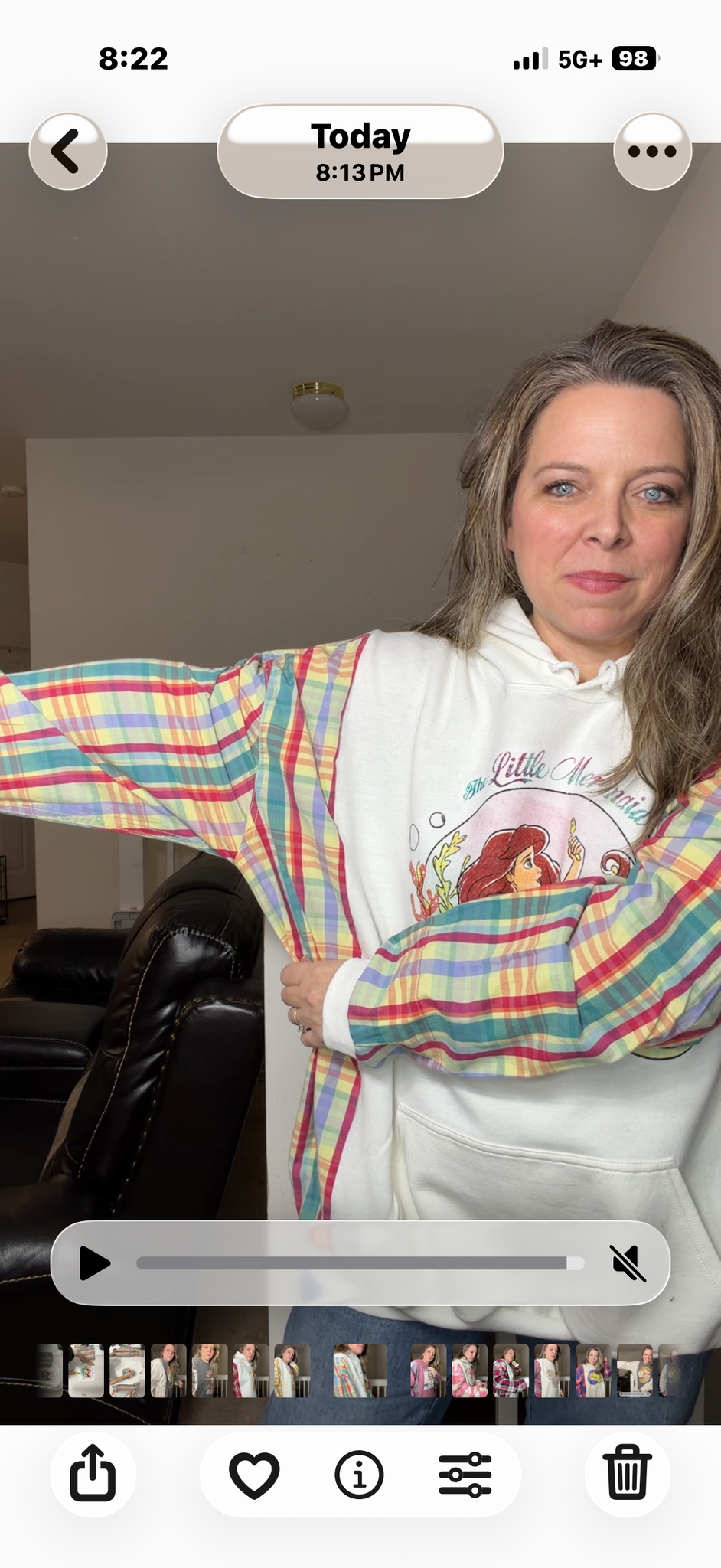 Upcycled Little Mermaid - women's 3X midweight sweatshirt with cotton sleeves